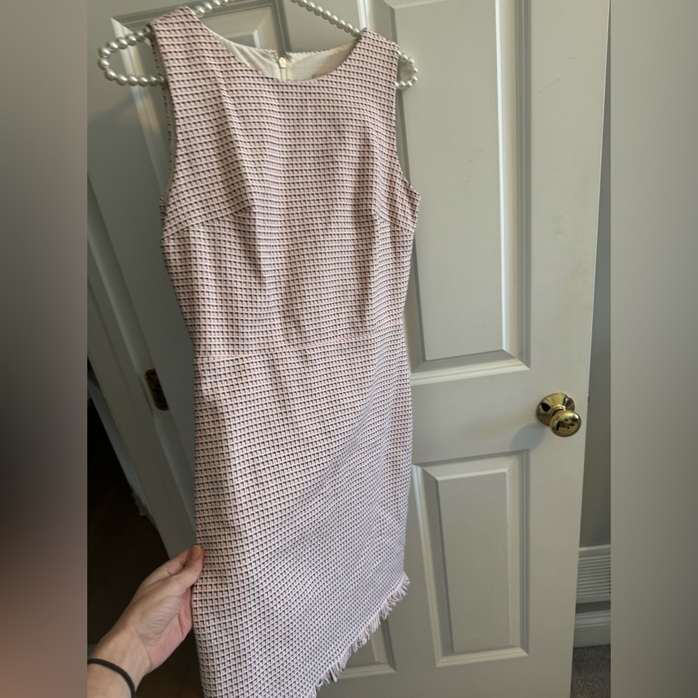 LOFT Pink Sheath Dress Mock Neck Sleeveless